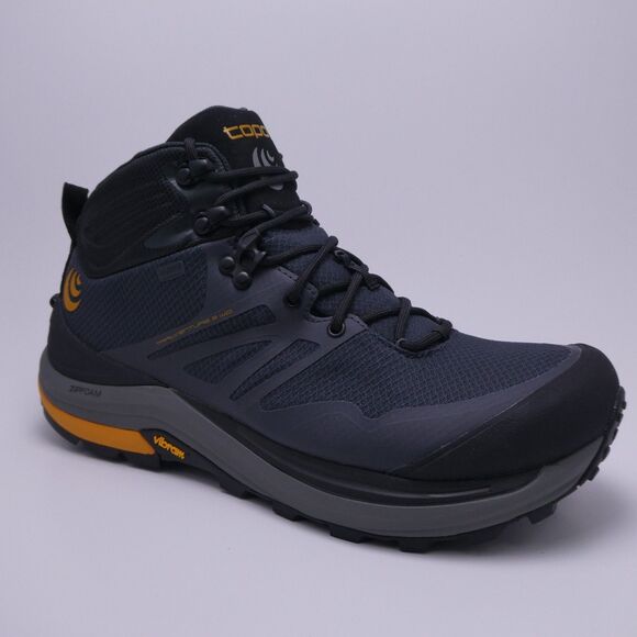 Topo Athletic  Men's 11.5 Trailventure 2 WP Hiking Shoes Charcoal Orange 5MM Dro - Picture 1 of 8